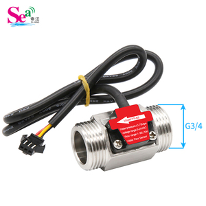 Sensor de Flujo Dijiang G3/4 Pulgadas, Medidor de Flujo de Acero Inoxidable 24V, Interruptor de Flujo de Turbina con Efecto Hall, Salida de Pulso 1-30LPM b5-s - Product Image 4
