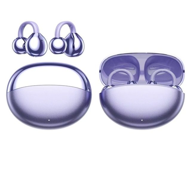Type-C Fast Charging Wireless Earphones Earbuds with Microphone Comfortable Ear Clip Design Headphones for Running and Exercise