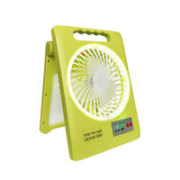 Ventilateur de camping LED portable pliable en plastique alimenté par énergie solaire/batterie/USB, 3 vitesses, double usage, autonomie de 12 heures, silencieux