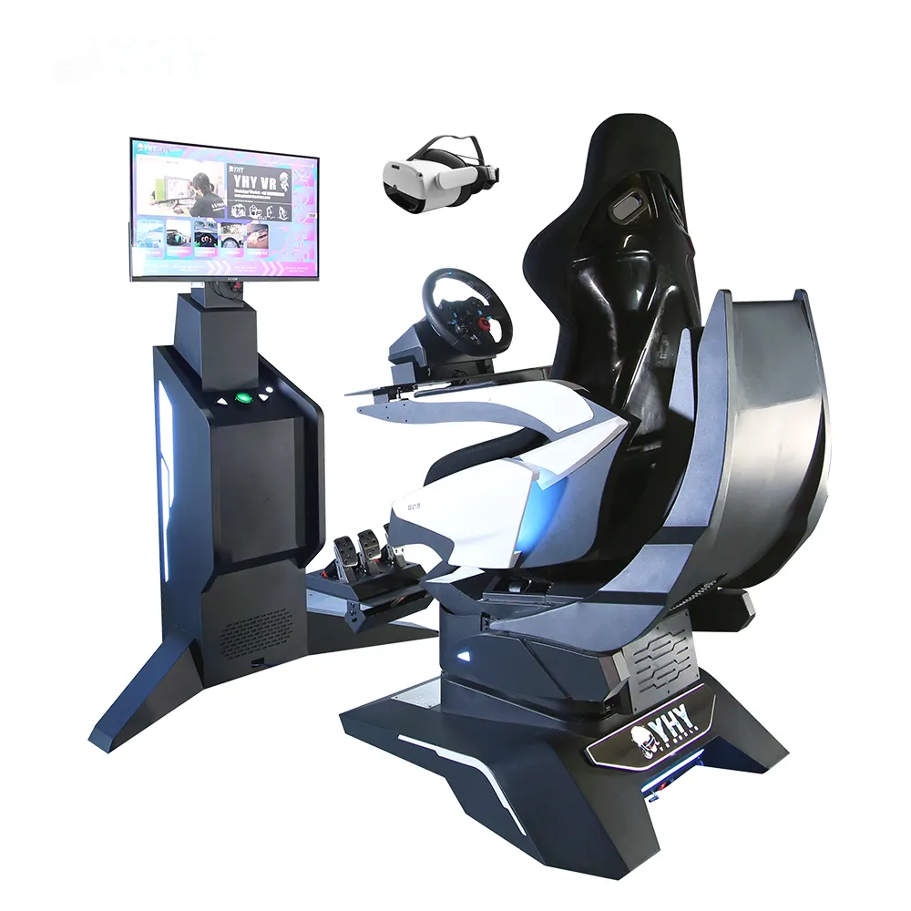 YHY 모든 알루미늄 합금 모양 Vr 32 인치 화면 9d Vr 게임기 가상 현실 VR 자동차 경주 시뮬레이터