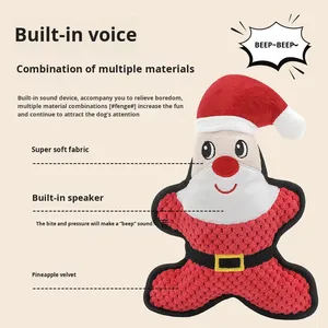 Série de Noël Jouet en peluche écologique <span class=keywords><strong>pour</strong></span> <span class=keywords><strong>chien</strong></span> Ananas Velours Résistant aux morsures avec son Bb Barking - Product Image 3