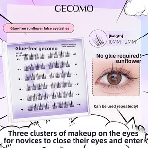 CECOMO <span class=keywords><strong>Faux</strong></span> <span class=keywords><strong>cils</strong></span> synthétiques sans colle, <span class=keywords><strong>cils</strong></span> <span class=keywords><strong>individuels</strong></span> longs, aspect naturel, pour greffe, longue durée - Product Image 2