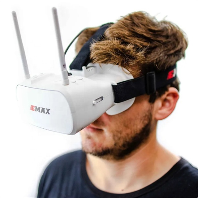 Official Emax Tinyhawk 5.8G 4.3 Inches 480*320 Video FPV Goggles Headset With Dual Antennas 4.2V 1800mAh Battery for RC Drone