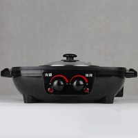 Diskon Besar-besaran Panggangan Elektrik BBQ Antilengket 2 Dalam 1 34Cm Meja Korea dengan Hot Pot