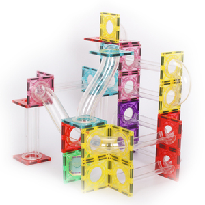Set mainan magnetis untuk anak, Set blok bangunan marmer magnetik plastik 60 buah, mainan magnetis lari untuk anak-anak - Product Image 3