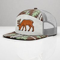 Gorra Snapback Estructurada de 7 Paneles con Parche de Cuero Premium y Logotipo Personalizado, Gorras Trucker de Malla Transpirables y Ligeras para Senderismo y Camping