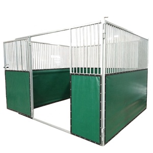 Estábulo de cavalo portátil em aço galvanizado por imersão a quente com painel de cavalo de tecido durável - Product Image 1