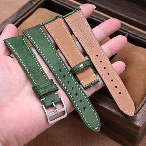 Cinturino per Orologio Vintage in Vera Pelle Cerata a Sgancio Rapido 18mm 20mm 22mm Cinturini in Pelle Bovina a Grana Piena 17mm 19mm 21mm - Product Image 2