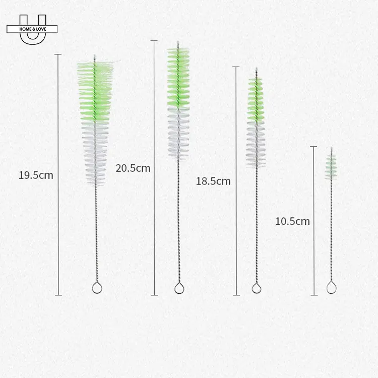 Spazzola per la pulizia del tubo con manico lungo in nylon spazzola per la pulizia della paglia set di spazzole