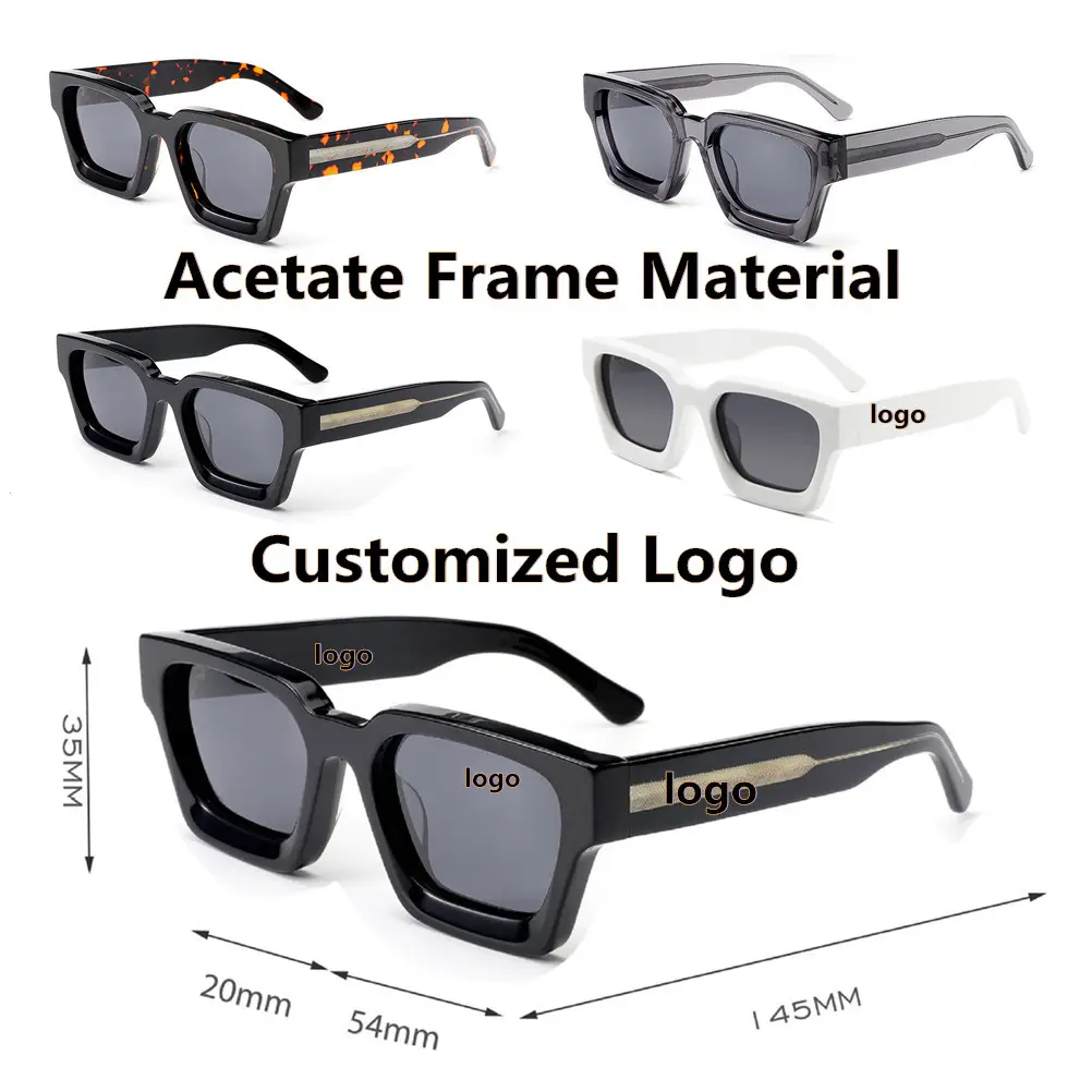 Toptan moda lentes gafas de sol hombre tasarımcı lüks erkek kadın gözlük shades logo tr90 kare asetat özel güneş gözlükleri