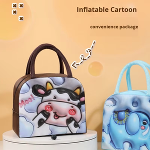 Cartoon <b>Animal</b> Print Oxford Cloth Thickened Outdoor Portable Thermal Insulated Cute Lunch Bag - Product Image 6