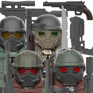 Moc सैन्य विकिरण बख्तरबंद सैनिक मिनी एक्शन आंकड़े गैस मास्क हेलमेट बंदूक के हथियार बाहर ईंट खिलौने - Product Image 2