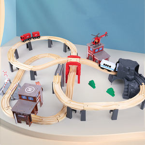 Enseignement sida ferroviaire jeu de construction en <span class=keywords><strong>bois</strong></span> <span class=keywords><strong>train</strong></span> enfants jouet - Product Image 5