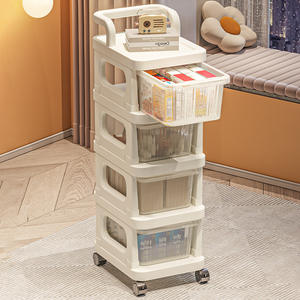 Organisateur de Rangement Henry, Meuble à Tiroirs sur Roulettes, Étagère Mobile <span class=keywords><strong>pour</strong></span> Chambre, Salle de Bain, Sol, Multi-Niveaux, <span class=keywords><strong>pour</strong></span> Snacks, <span class=keywords><strong>Cuisine</strong></span> ou Dortoir - Product Image 2