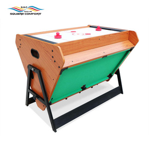S.Q.F プレミアム 3-in-1 マルチゲームテーブル ビリヤード/プールテーブル、サッカー、エアホッケーゲーム付き - Product Image 4