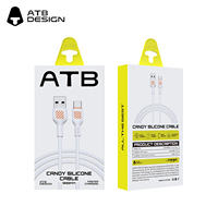 Câble de données pour téléphone portable en silicone de couleur tendance, chargeur portable, câble USB c résistant pour Samsung/Xiaomi/OPPO