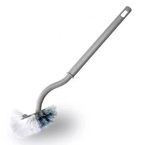 Toilet Cleaning <b>Brush</b> Flexible <b>Round</b> Soft Bristles Ergonomic Design For Home Use White And Gray - Product Image 2