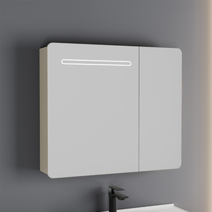 Tocador de <span class=keywords><strong>baño</strong></span> flotante montado en la pared 60 70 <span class=keywords><strong>80</strong></span> <span class=keywords><strong>cm</strong></span> con <span class=keywords><strong>espejo</strong></span> LED inteligente y lavabo de Villa gabinete de <span class=keywords><strong>baño</strong></span> estilo crema francesa - Product Image 2