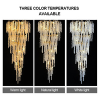 Luminaire en cristal antique en verre soufflé promotionnel Luminaire pour escalier d'hôtel Luminaire de restaurant Luminaire de luxe moderne à led pour hauts plafonds