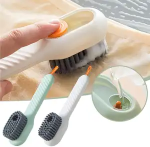 Household Washing Tool Liquid Shoe Brush Automatic Liquid Adding Cleaning Brush Long Handle Press Type Clothing Shoe Brush