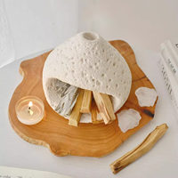 Support en pierre volcanique naturelle pour Palo Santo et brûleur de bâtonnets de sauge, décoration bohème pour la purification énergétique et la méditation (vente en gros)