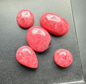 Lote de Gemas Sueltas de Rodonita Rosa Natural en Forma de Cabujón, con Reverso Plano, para Diseño de Joyería - Product Image 6