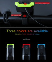 Luz Inteligente para Bicicleta T6 LED de Doble Cabezal, Recargable por USB, Linterna de Alta Intensidad, Altavoz de 120db, para Ciclismo Nocturno y Montaña
