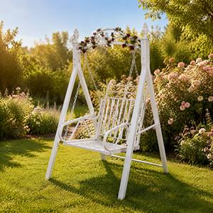 Silla Columpio de Acero para Exteriores, Silla Colgante de Jardín, Asientos Dobles - Product Image 2