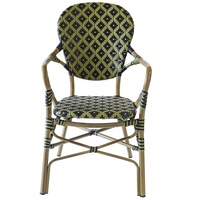 en osier pour patio vert français fauteuils meubles d'extérieur jardin café rotin aluminium salle à manger chaises de bistro