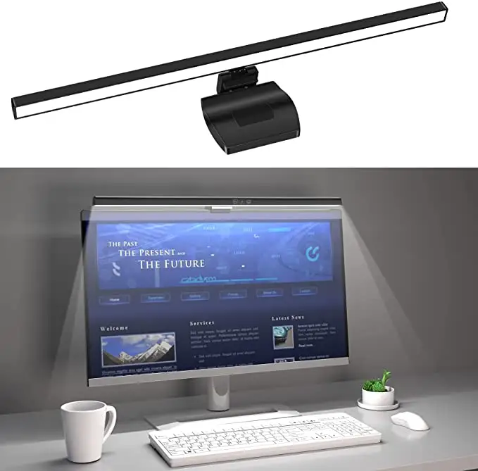 Barra de luz con pantalla ajustable para monitor, lámpara protectora de ojos led para ordenador