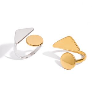 Geometric Asymmetrical <b>Open</b> <b>Ring</b> Jewelry 18K Stainless Steel Unisex Fashion <b>Ring</b> Gift - Product Image 5
