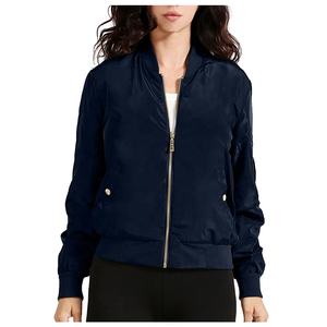 เสื้อแจ็กเก็ตนักบินผ้าซาตินสไตล์คลาสสิกสำหรับผู้หญิงเสื้อโค้ทลำลอง - Product Image 2