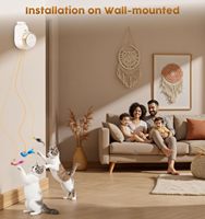 Jouet oiseau volant automatique Télécommande portable 2 en 1 Version améliorée Jouets interactifs pour chats d'intérieur rechargeables par USB