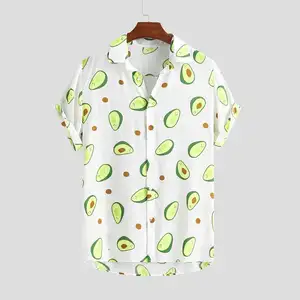 Лидер продаж 2021, модная мужская камиза с принтом авокадо, Гавайские пляжные летние рубашки