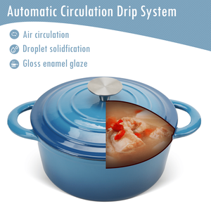 Cocotte en fonte émaillée Db Cookwin 5Qt avec couvercle en verre céramique pour le camping et la cuisine - Product Image 4