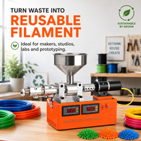 Machine de recyclage des déchets d'extrudeuse de filament d'impression 3D de bureau, machine d'extrusion de micro-plastique pour moulage par injection et impression 3D