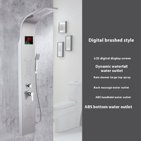 Panneau mural en acier inoxydable avec LED noir pour douche numérique instantanée avec cascade jets de spa panneau mural intelligent pour douche de salle de bain