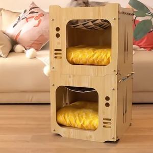 Modern Luxury Wooden Pet <b>Cage</b> Custom High Quality <b>Cat</b> Showcase House for <b>Indoor</b> Use Solid Pattern Pet House - Product Image 1
