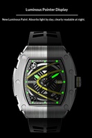 Montre homme mécanique japonaise entièrement automatique en acier inoxydable de luxe personnalisée, grand cristal saphir, calendrier, étanche 50m