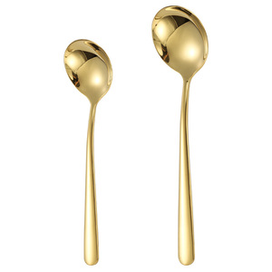 Cuillère à dessert en acier inoxydable 304, bol rond de couleur unie, résistant aux hautes températures, antirouille, pour usage domestique, cuillère à soupe pour enfants - Product Image 5