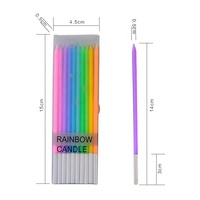 Bougies d'anniversaire longues et coniques multicolores sans flamme pour Pâques, le Nouvel An, les bars et la décoration intérieure - Sans fumée, sans gouttelettes