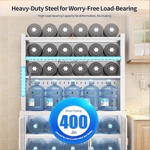 Modern Durable Multi-layer Metal <strong>Kitchen</strong> <strong>Sideboard</strong> <strong>Cabinet</strong> with Floor to Ceiling Storage Multifunction Shelf - Product Image 4