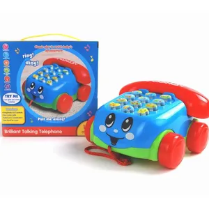 Multifunctional B/O music toy telephone for baby toy Plastic cell phone toy with light and music