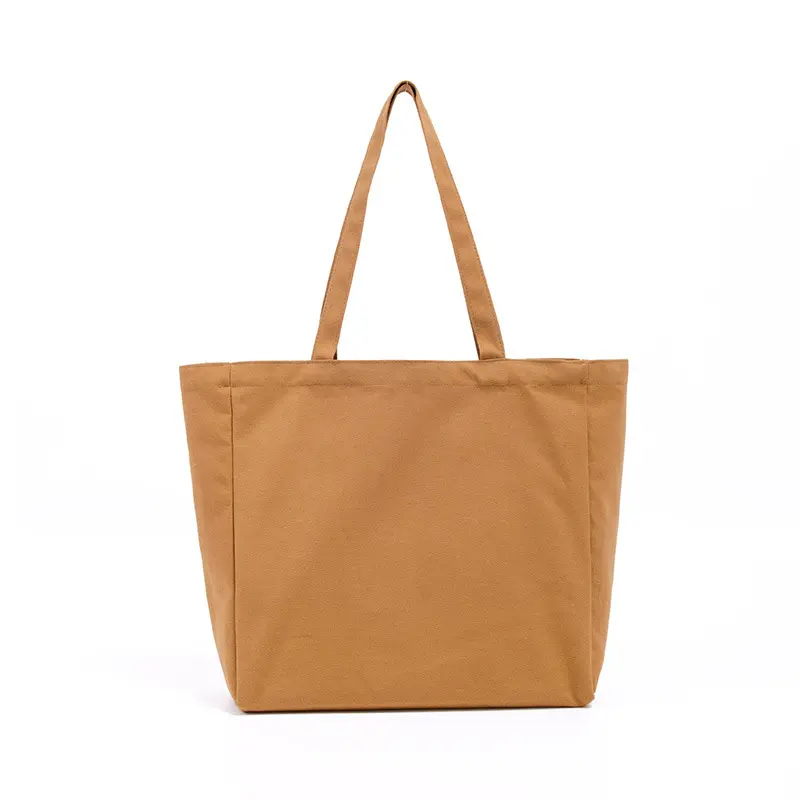 Eco Promotion Custom Private Label Low MOQ riciclato bianco marrone Beige Canvas Shopping Tote Bag