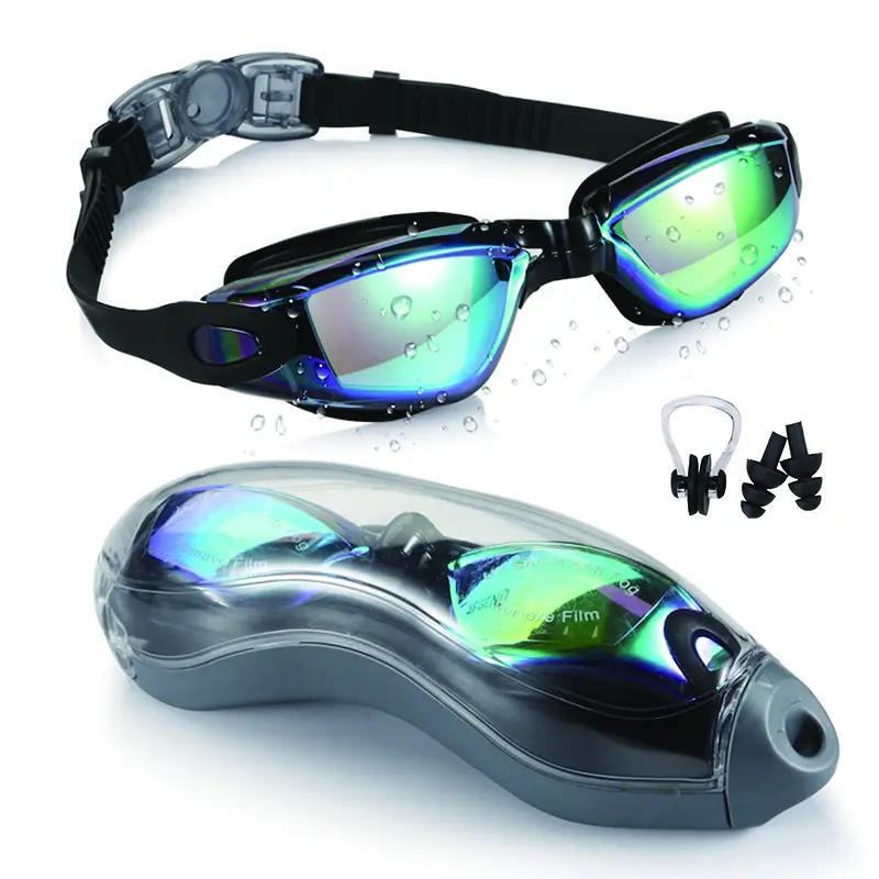 Hete Verkoop Zwembril, Zwembril Geen Lekkende Anti Mist UV-Bescherming Triatlon Zwembril Met Beschermhoes