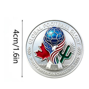 Pièce de monnaie commémorative <span class=keywords><strong>FIFA</strong></span> 2026 en alliage, relief 3D, à collectionner, avec design sur le thème des Trois Royaumes - Product Image 5