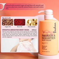 Oushen Gel douche parfumé éclaircissant pour le corps Huile d'arbre à thé à la vitamine E Liquide apaisant pour la peau Gels douche rafraîchissants à bulles