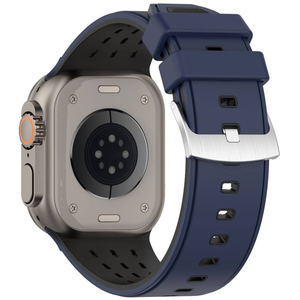 Bracelet de montre en silicone perforé bicolore pour Apple Watch 42 mm 46 mm 49 mm pour iWatch Series 11 10 9 8 Ultra 3 - Product Image 6