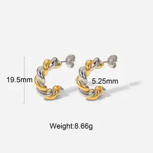 HP Edelstahl Gold und Silber schnittgeformte geometrische Ohrringe anlaufsicher wasserdichte Ohrringe Großhandel