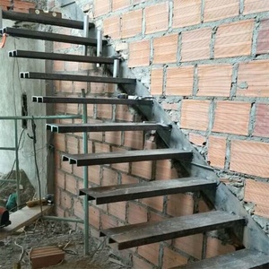 <span class=keywords><strong>Escalera</strong></span> de techo con barandilla de rodadura de acero al carbono Apartamento interior moderno <span class=keywords><strong>Madera</strong></span> maciza/<span class=keywords><strong>roble</strong></span>/vidrio templado laminado/Metal de por vida - Product Image 4
